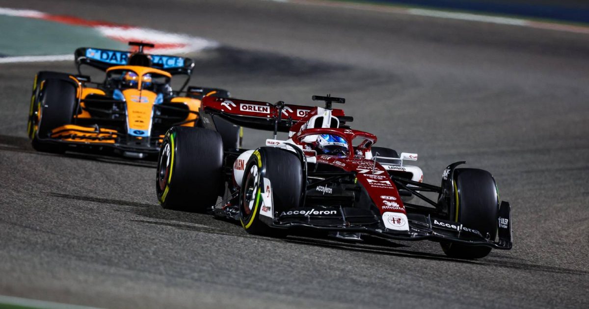 Alfa Romeo ahead of McLaren. Bahrain March 2022.