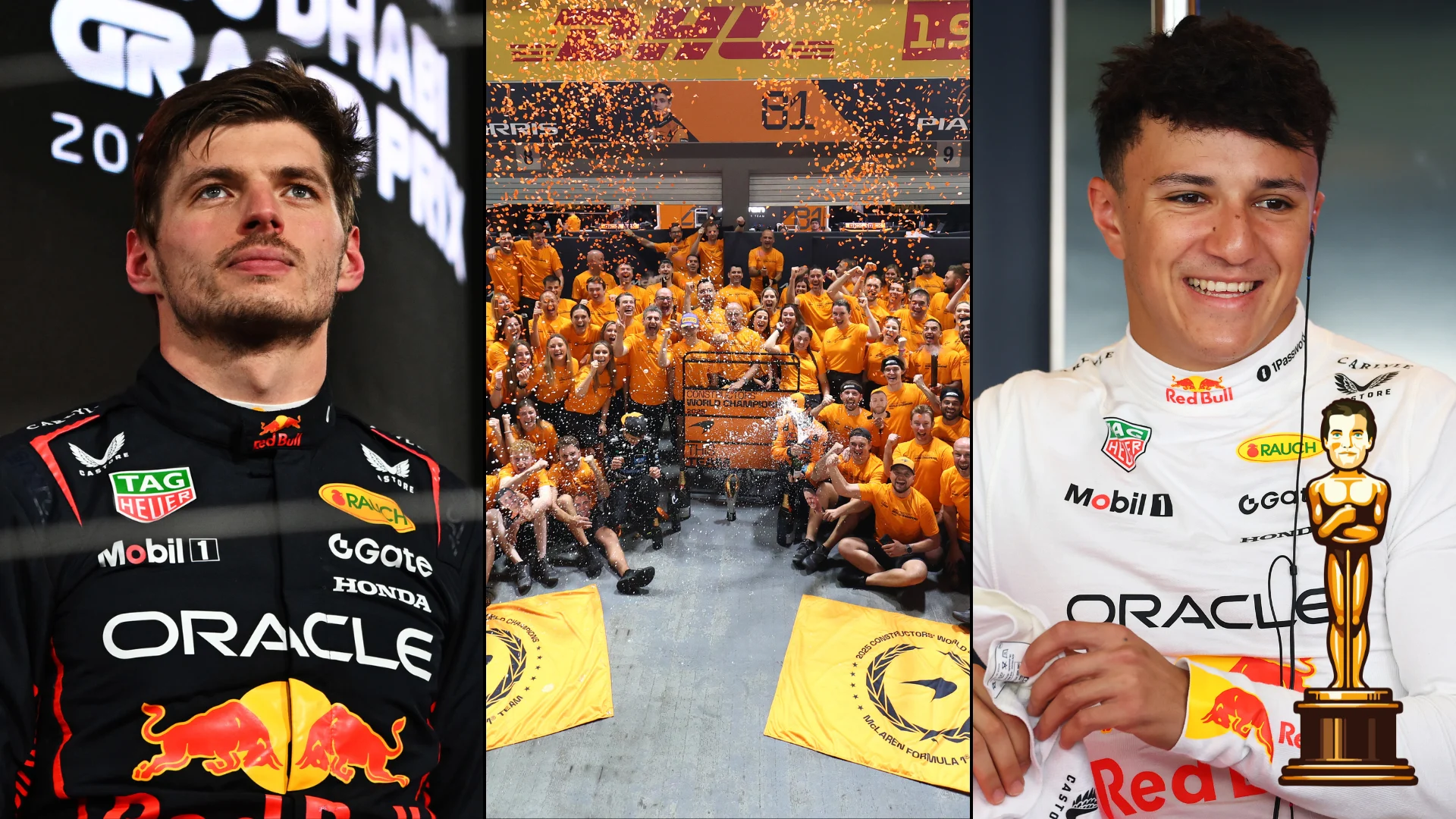 SINGAPORE, SINGAPORE - OCTOBER 05: The McLaren team celebrate victory in the Constructors