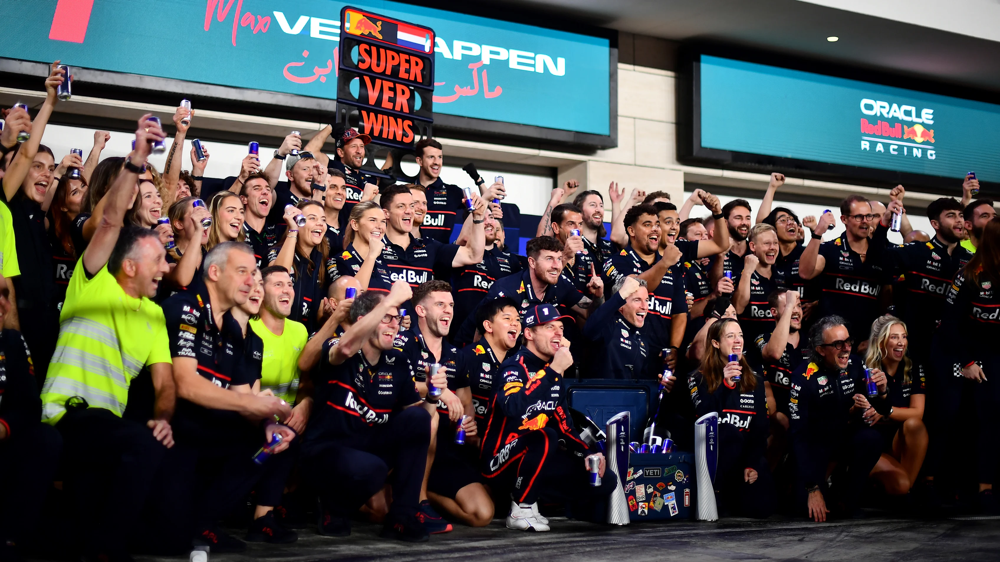 LUSAIL CITY, QATAR - NOVEMBER 30: Race winner Max Verstappen of the Netherlands and Oracle Red Bull